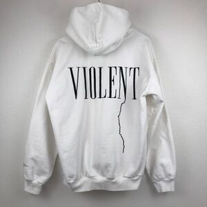 Riot Hill White Violent‎ Hoodie Size Large